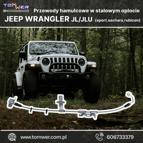Jeep Wrangler JL/JLU (Sachara/Rubicon) Przewód hamulcowy w stalowym oplocie - LEWY PRZÓD - Image 8